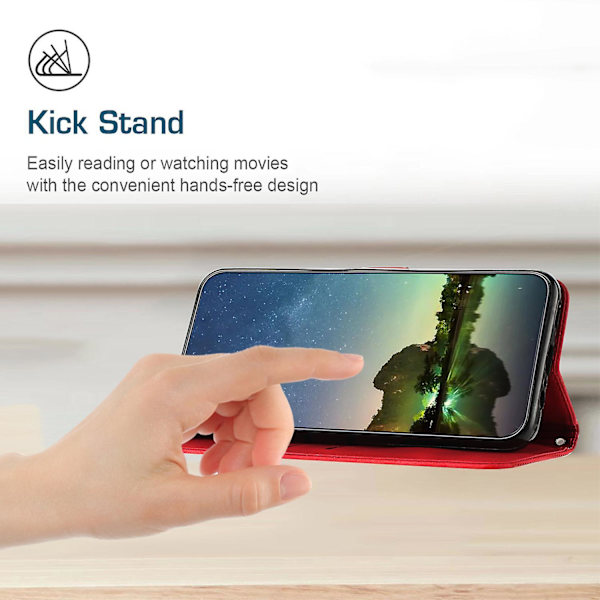 Cover till Oppo Reno10 Pro+ 5g Anti-fall Pu-läder+tpu Triangelpräglat case Red