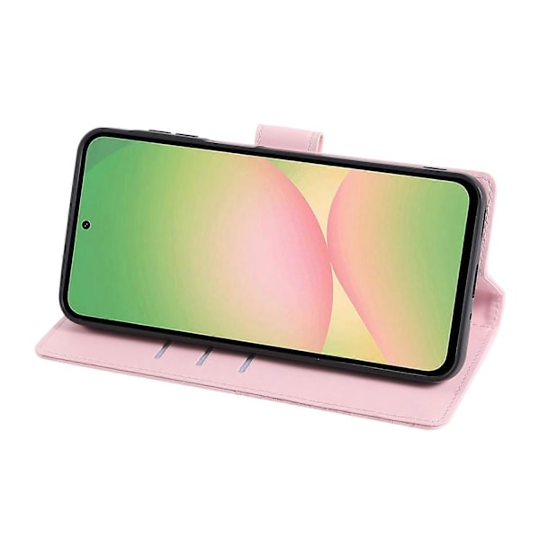 Til Samsung Galaxy A56 5G Etui Rose Blomst PU Læderpung Telefoncover med 3 Kortlommer Multicolor Rose Gold