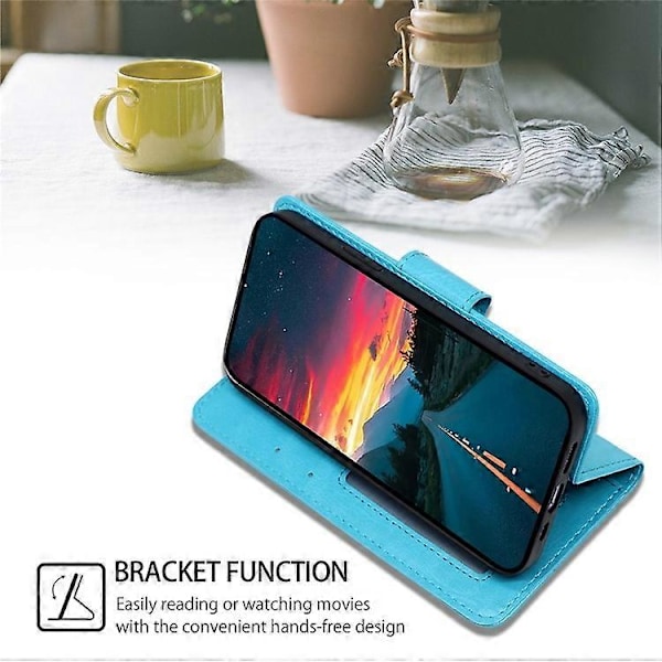Plånboksfodral i PU-läder + TPU med vikbart stativ för Xiaomi Redmi Note 14 4G (164.84mm) Multicolor Baby Blue