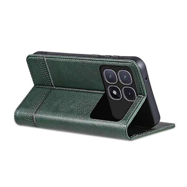 AZNS Xiaomi Redmi K70 Ultra -kotelo, lehmännahkajäljitelmä PU-nahkainen lompakkokotelo- Multicolor Green