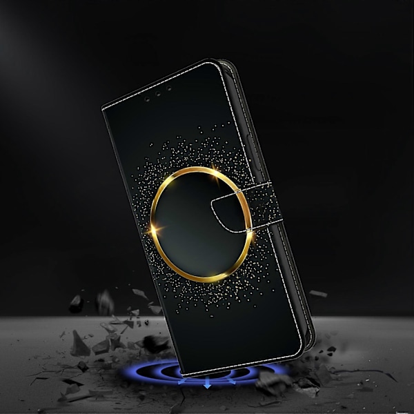 Xiaomi 15 Pro -kotelolle PU-nahkainen lompakkokotelo jalustalla Multicolor Gold Ring