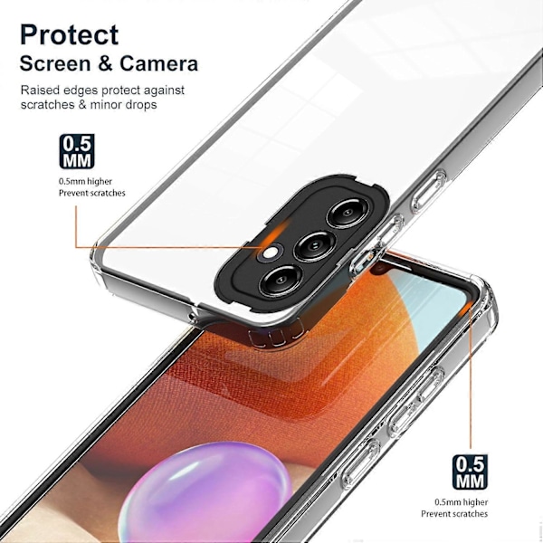 För Samsung Galaxy A14 5G/A14 4G 3-i-1 Transparent Telefon Skal TPU+PC Kameraskydd Fodral Multicolor Style A