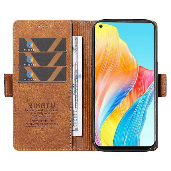 YIKATU YK-005 För Oppo A78 4G PU Läder Plånboksfodral Skinn-touch Ställ Flipskydd Multicolor Style C