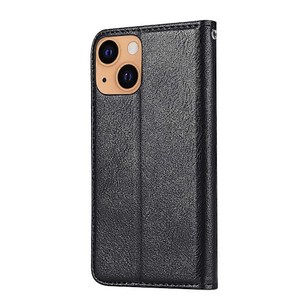 Magnetisk selvabsorberende pung stand PU læder etui cover til iPhone 13 6.1 tommer