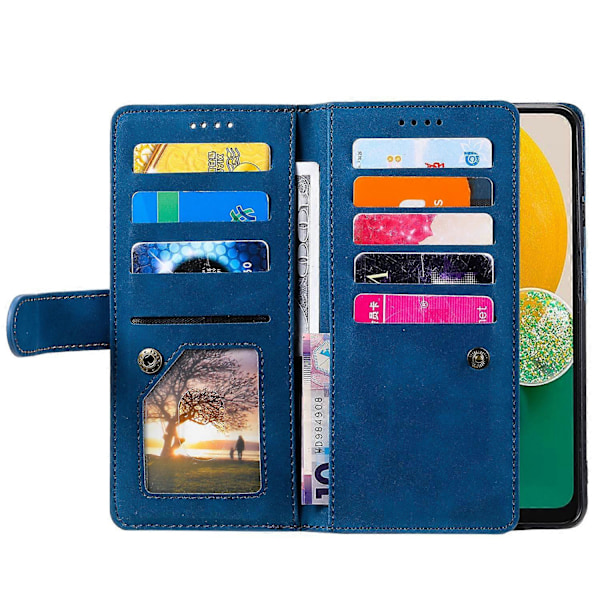 PU-læder telefoncover med lynlåspung og 9 kortpladser til Samsung Galaxy A16 5G/A16 4G Multicolor Style B