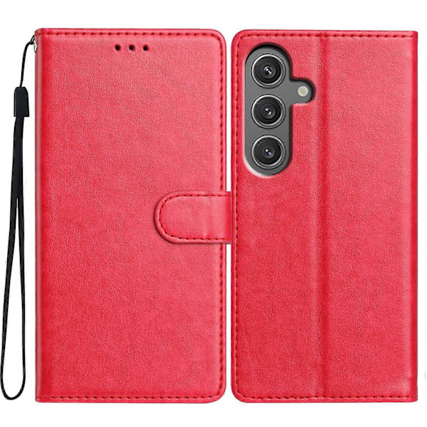 Læder telefoncover med pung, stativ og praktisk rem til Samsung Galaxy A34 5G - Grøn Multicolor Rose