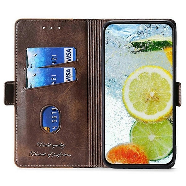 Til Oppo A5 Pro 4G/ 5G/ A5 Energy 5G Etui Kontrastfarve Tegnebog Læder Telefoncover Multicolor Light Brown + Green