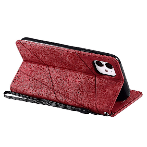 Läderfodral med Rem för iPhone 11, Hudvänlig Skarvning Plånboksfodral Multicolor Style B
