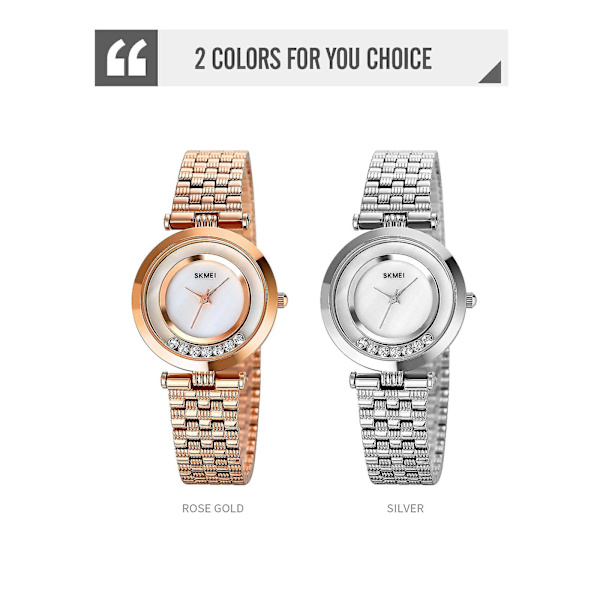 Skmei 1784 Non-scale Rund Urskive Quartz Ur Til Damer Silver