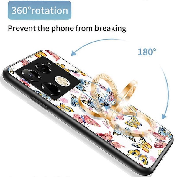 För Infinix Note 40 Pro 4G Telefonfodral TPU-ram Härdat Glas+PC Baksida Multicolor Style C