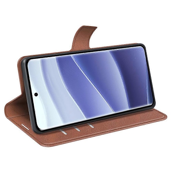Til Xiaomi Redmi Note 14 Pro 5G Stand Case Anti-Scratch Kalvetekstur Læder Telefon Cover Multicolor Style F