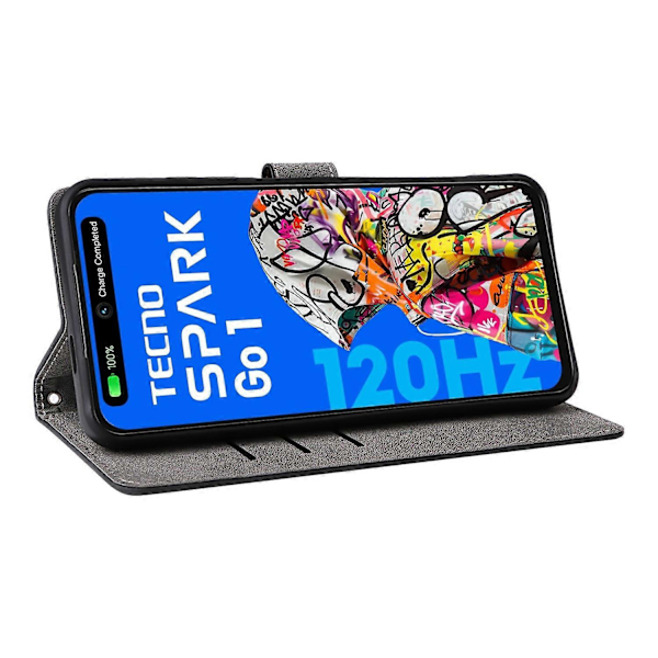TECNO Spark Go 2025/Spark Go 1/Pop 9 Lompakkokotelo RFID-suojauksella PU-nahkakansi jalustalla Multicolor Style C