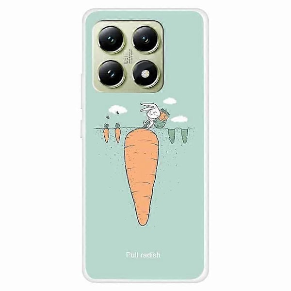 Til Xiaomi 14T TPU Cover Mønsterprint Anti-Drop Telefon Bagcover Multicolor Radish and Rabbit