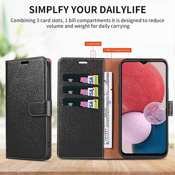 För Samsung Galaxy A26 5G Fodral Magnetiskt RFID-blockerande Läder Plånboksfodral - Svart Multicolor Brown