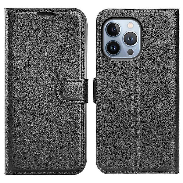 For iPhone 14 Pro Max 6.7 tommer PU Lærdeksel Full Beskyttelse Stativ Magnetisk Flip Lommebok Etui Multicolor Style A