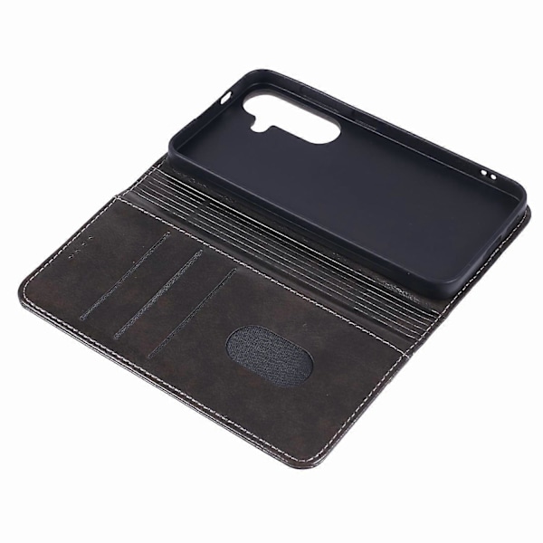 SUTENI PU Läderfodral för Samsung Galaxy S24+ Anti-Drop Ställ Plånboks Telefonfodral Multicolor Style D