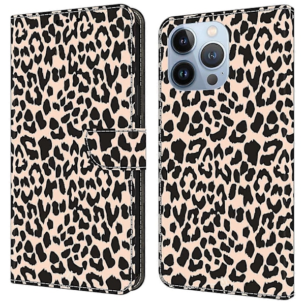 Til iPhone 16 Pro Max Etui Mønsterprintet Beskyttelsescover TPU+PU Læder Flip Telefon Etui Multicolor Style A