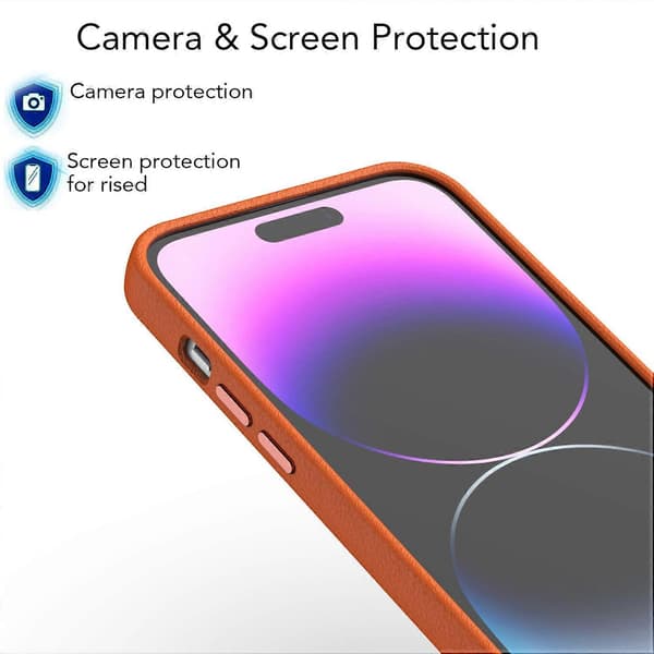 Anti-fall telefondeksel til iPhone 14 Pro Max PC+PU-lær magnetisk mobildeksel Multicolor Style C