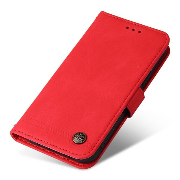 För Samsung Galaxy F34 5g/m34 5g Imprinted Lines Stand Cover Anti-drop Pu Läder Phone case Red
