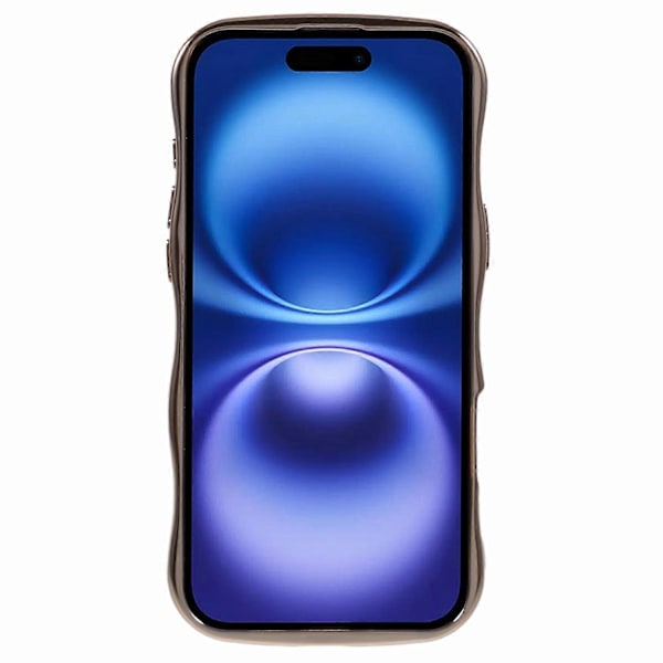 Skal för iPhone 16 Plus Kärlekshjärta Gradient Glitter TPU Telefonfodral Elektropläterad Krullig Ram Multicolor Style D