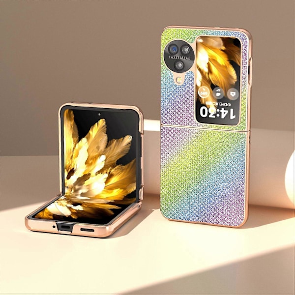 Til Oppo Find N3 Flip 5G Etui Rhinestone Tekstur Elektroplettering Telefoncover Multicolor Style A