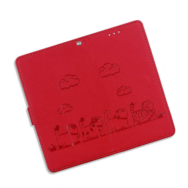 Til Motorola Moto G 5G (2025) Etui RFID-blokering Killingemønster TPU+PU Læder Telefoncover Multicolor Red