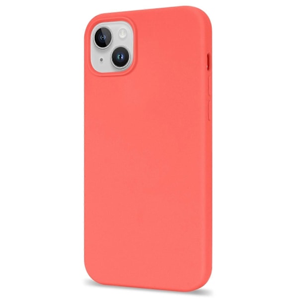För iPhone 14 Plus Silkeslen Mjuk Touch Flytande Silikon Skal Fiberfoder Fallskydd Mobilskal Multicolor Style G