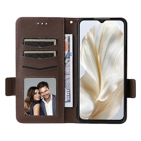 För Blackview Wave 8C Fodral Litchi Textur PU Läder Plånbok Flip Telefonfodral - Babyblå Multicolor Brown