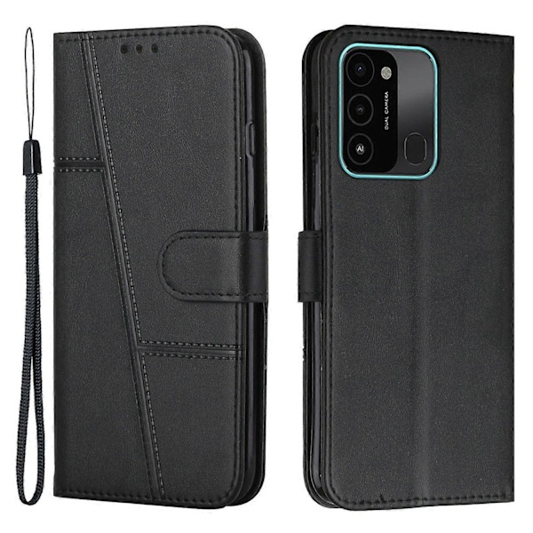 PU-nahkainen puhelinkotelo TECNO Spark Go 2022/Spark 8C 4G -puhelimelle, jalustallinen lompakkokotelo läpällä ja hihnalla Multicolor Style A