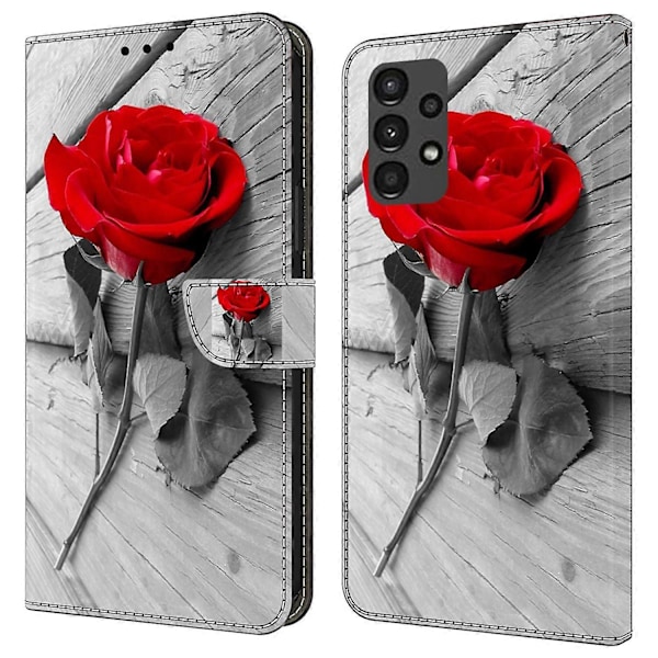 För Samsung Galaxy A13 5G/A13 4G Fodral Skyddande Läder Flip Telefonfodral Multicolor Style D
