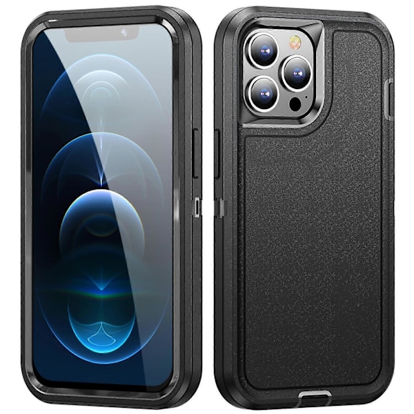 For iPhone 12/12 Pro Anti-Scratch Deksel TPU+PC Fallbeskyttelse Telefondeksel Multicolor Style A
