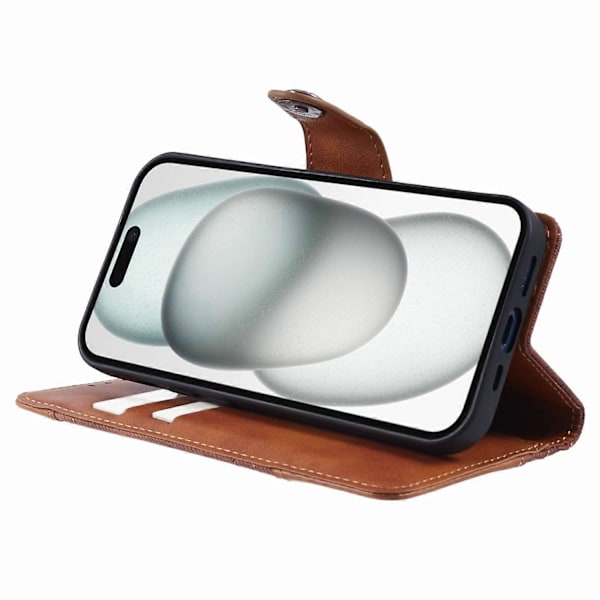 För iPhone 15 Pro Fodral Splitsad PU Läder Flip Omslag Plånbok Mobilskal