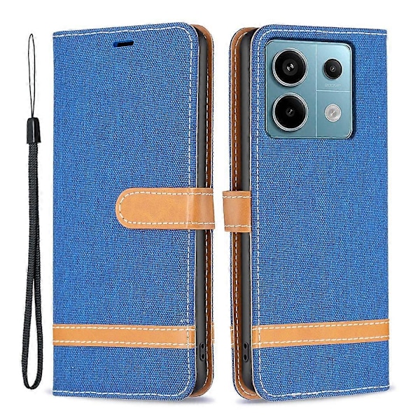 Kotelo Xiaomi Redmi Note 13 Pro 5G/Poco X6 5G -puhelimelle, farkkukangasta ja nahkaa Multicolor Sapphire