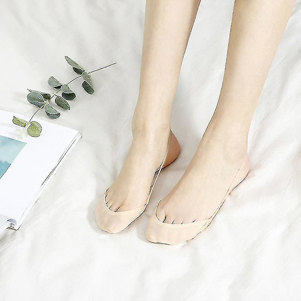 4 par slingback liner damstrumpa Framfot vadderad tåklädd Low Cut No Show strumpa Mix Color