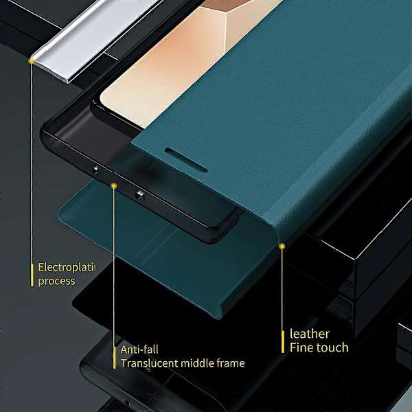 Stativfodral för Xiaomi Redmi Note 13 Pro 5G/Poco X6 5G, Fallsäkert PC+läder Telefonskydd Multicolor Sapphire
