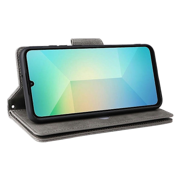 Samsung Galaxy A06 -puhelimen kotelo vetoketjullinen lompakko nahkainen jalusta puhelimen suojus niittikoriste Multicolor Style A