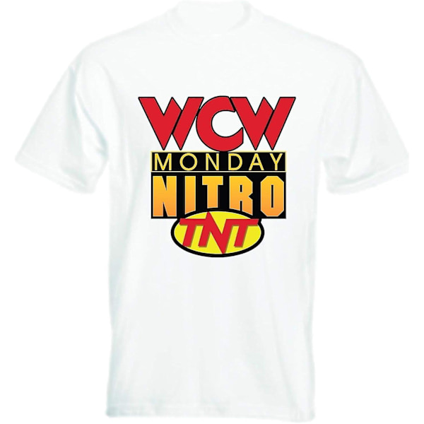 Wcw Monday Night Nitro T-skjorte Herre Rund Hals Korte Ermer Underdeler T-skjorte White XXL