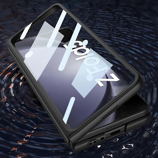 GKK Iskunkestävä suojakotelo Samsung Galaxy Z Fold5 5G -puhelimelle, kova PC-puhelinkotelo karkaistulla lasikalvolla Multicolor Style C