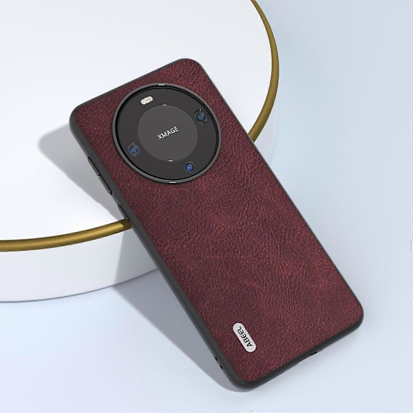 Læderbelagt PC+TPU-etui med Litchi-tekstur til Huawei Mate 60 Pro Multicolor Style C