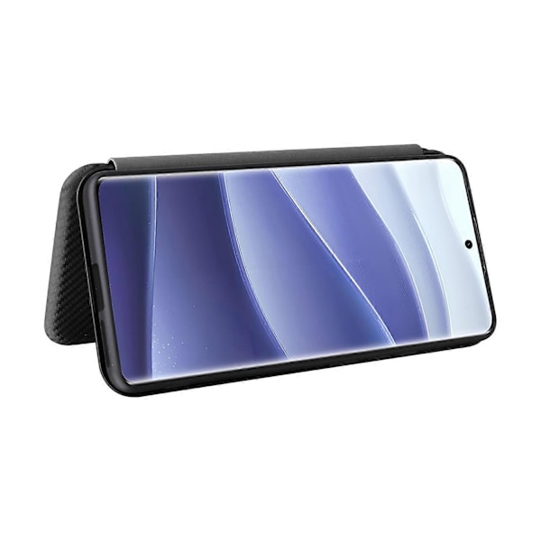 For Xiaomi Redmi Note 14 Pro 4G Deksel Karbonfibertekstur Fallsikker PU Lær Telefondeksel Multicolor Black