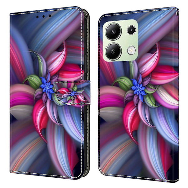 Plånboksfodral för Xiaomi Redmi Note 13 4G Anti-Fall 3D Mönstertryck Läder Flip Cover Multicolor Style J