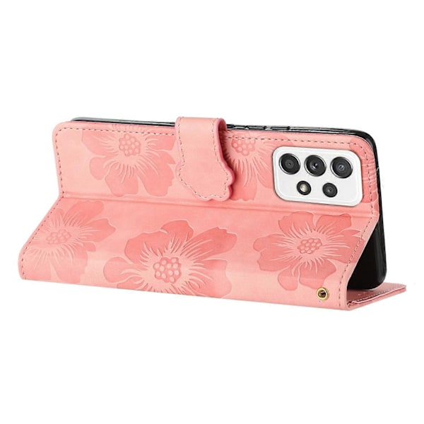 Til Samsung Galaxy A53 5G Telefon Cover PU Læder Prægede Blomster Stand Wallet Fuld Beskyttelse Case Multicolor Style C
