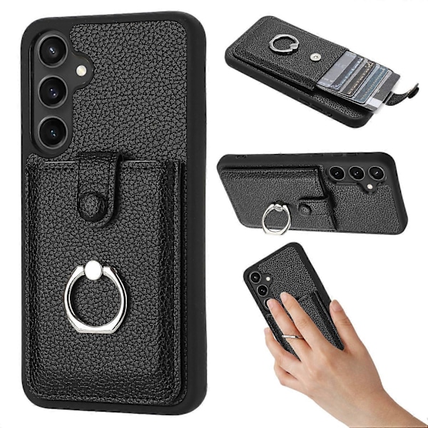 Fodral för Samsung Galaxy A55 5G Ritningstyp Kortplatser Läder Baksida med Ringstativ Multicolor Style E