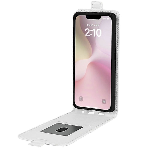 iPhone 16e -kotelo korttipaikoilla, pystysuuntainen läppä, nahkainen puhelinkotelo - musta Multicolor White