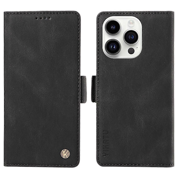 YIKATU YK-005 PU Läder Telefonfodral för iPhone 15 Pro Max, Hudvänligt Stötsäkert Plånboksfodral med Ställ Multicolor Style E