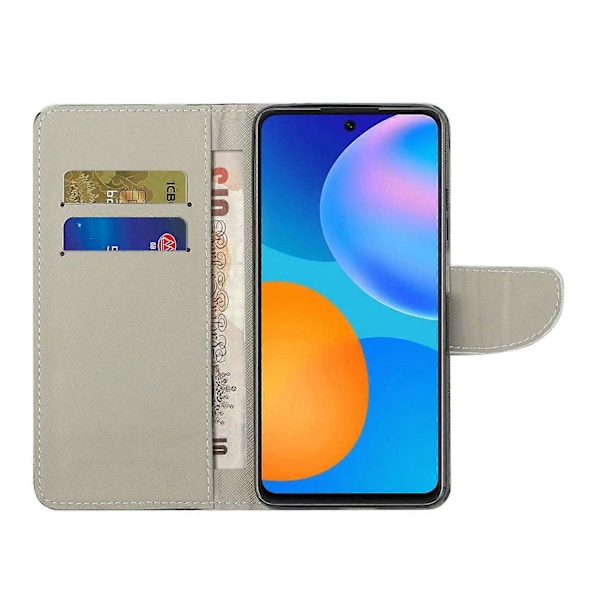 Mønstertryk Kryds Tekstur Læder Wallet Stand Case til Samsung Galaxy S21 FE Cover Multicolor Style C