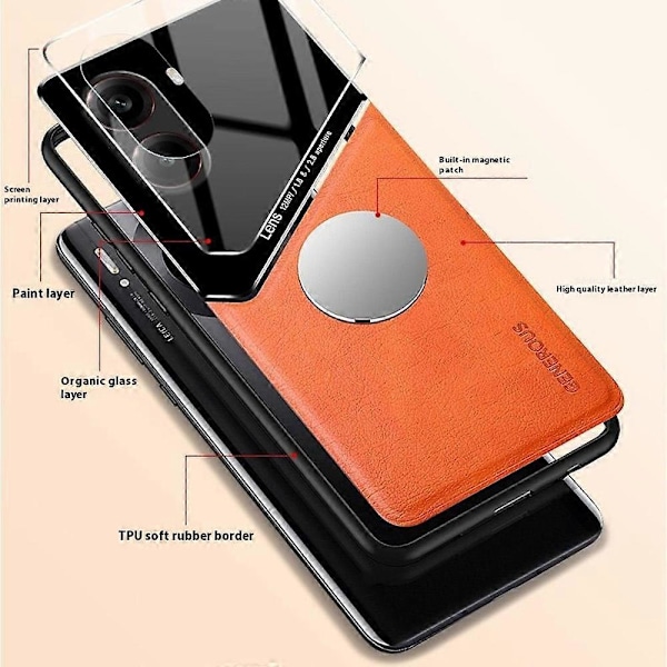 Skal för Xiaomi Redmi Turbo 4 5G Läderbelagd PC+TPU Telefon Baksida Multicolor Red