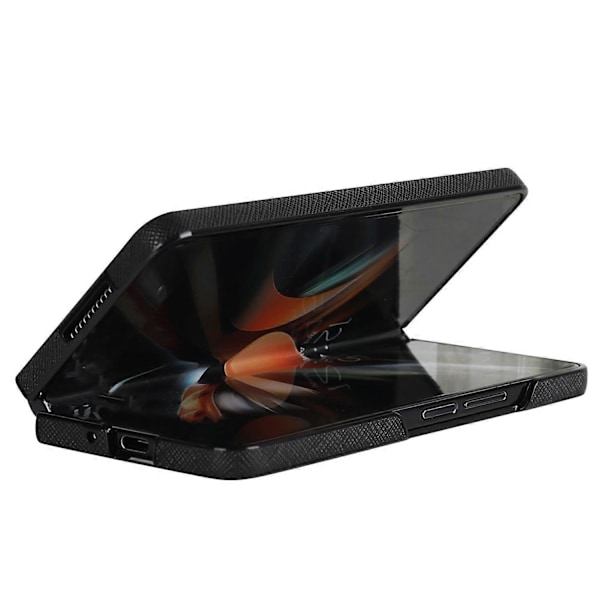 Samsung Galaxy Z Fold4 5G Iskunkestävä Puhelinkotelo PU-nahka+PC Ristikkäiskuvioitu Suojus Multicolor Style A