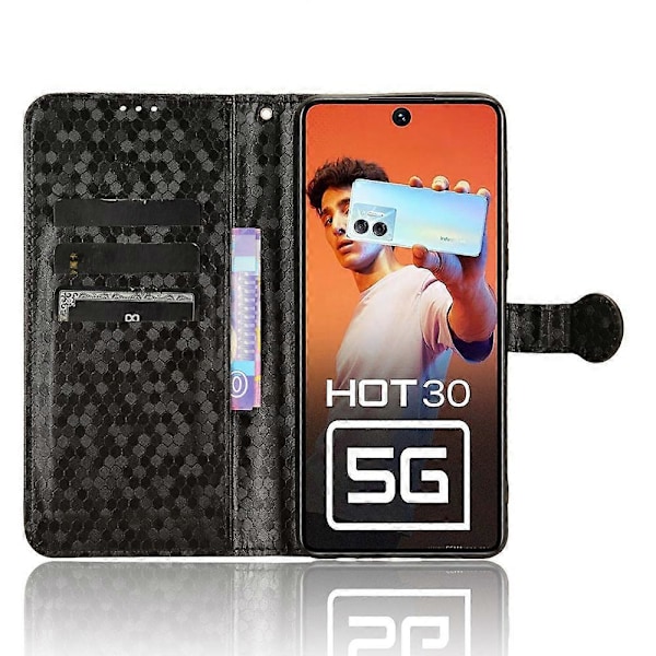 För Infinix Hot 30 5G PU Läder Ställ Fodral Präglat Plånboks Stöttåligt Mobiltelefon Skal Multicolor Style A