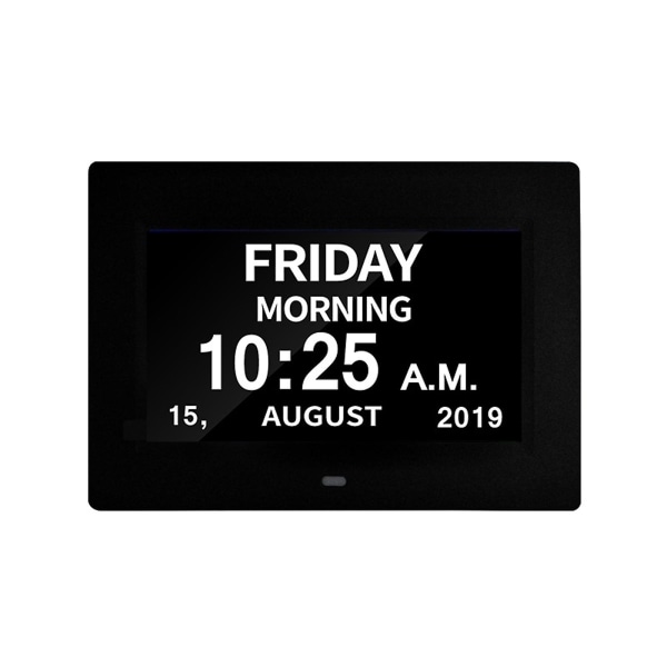 Digital kalender, klocka med dag och datum för äldre Dagklocka Digital klocka white*AU